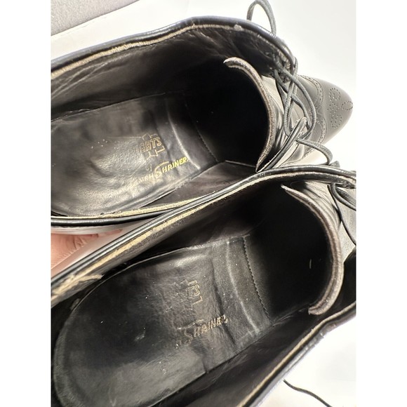 Vintage French Shriner mens Black Leather Wingtip 7.5 main image 6